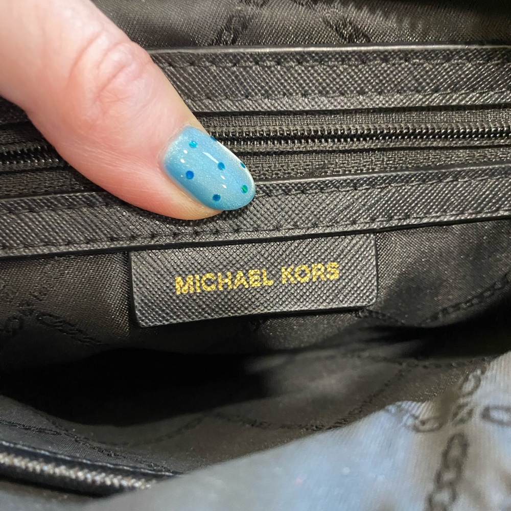 Michael Kors Black Crossbody Bag with Gold Accents - Picture 7 of 10